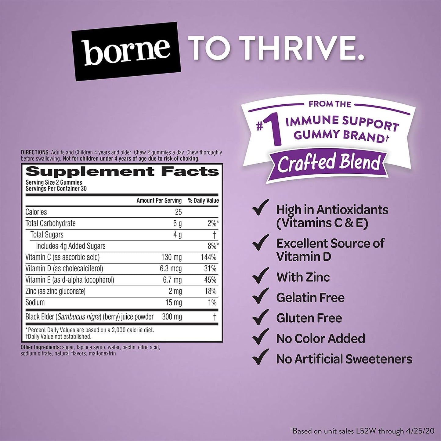 Airborne Elderberry + Zinc & Vitamin C Gummies for Adults, Immune Support, 60 Gummies - görsel 3