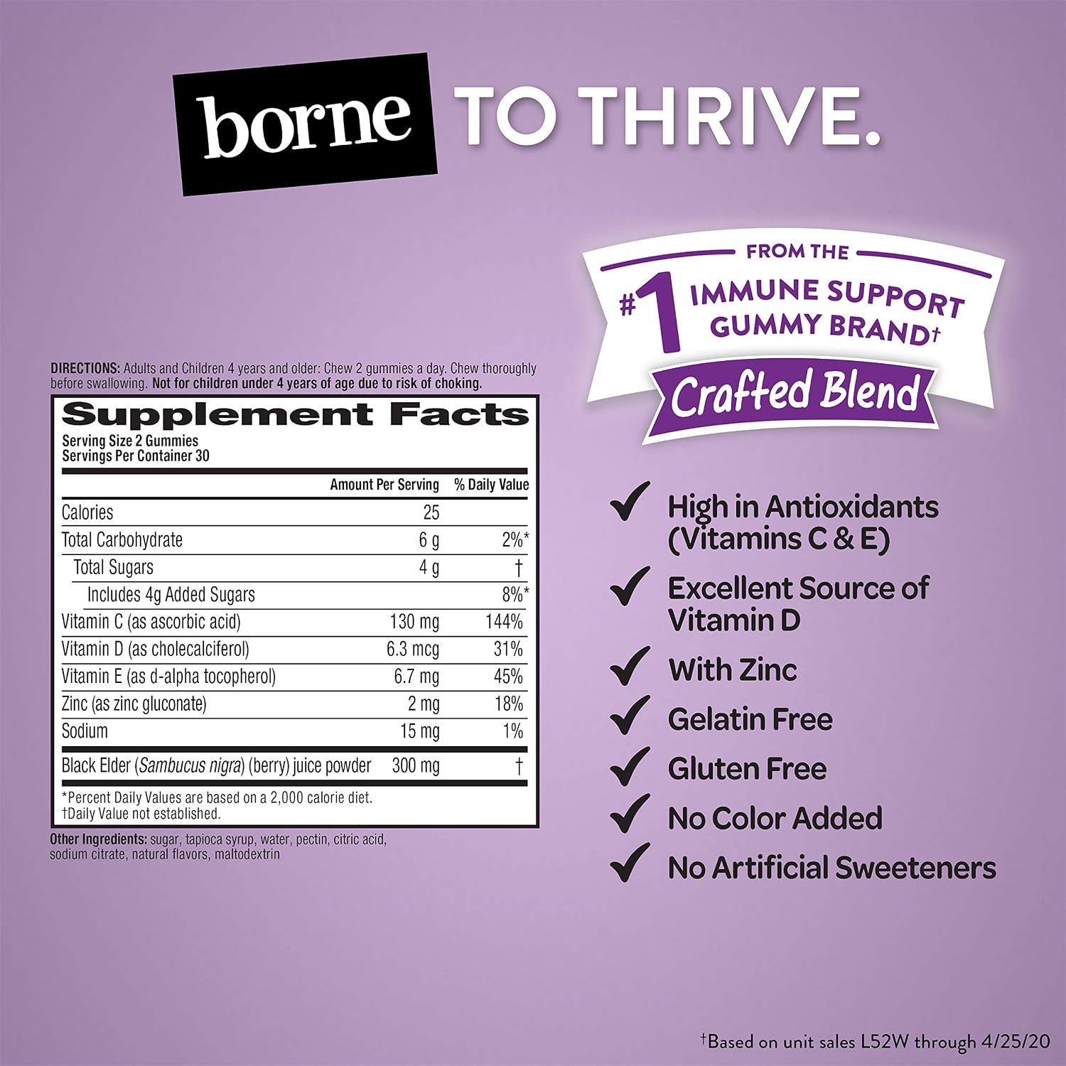 Airborne Elderberry + Zinc & Vitamin C Gummies for Adults, Immune Support, 60 Gummies - görsel 3