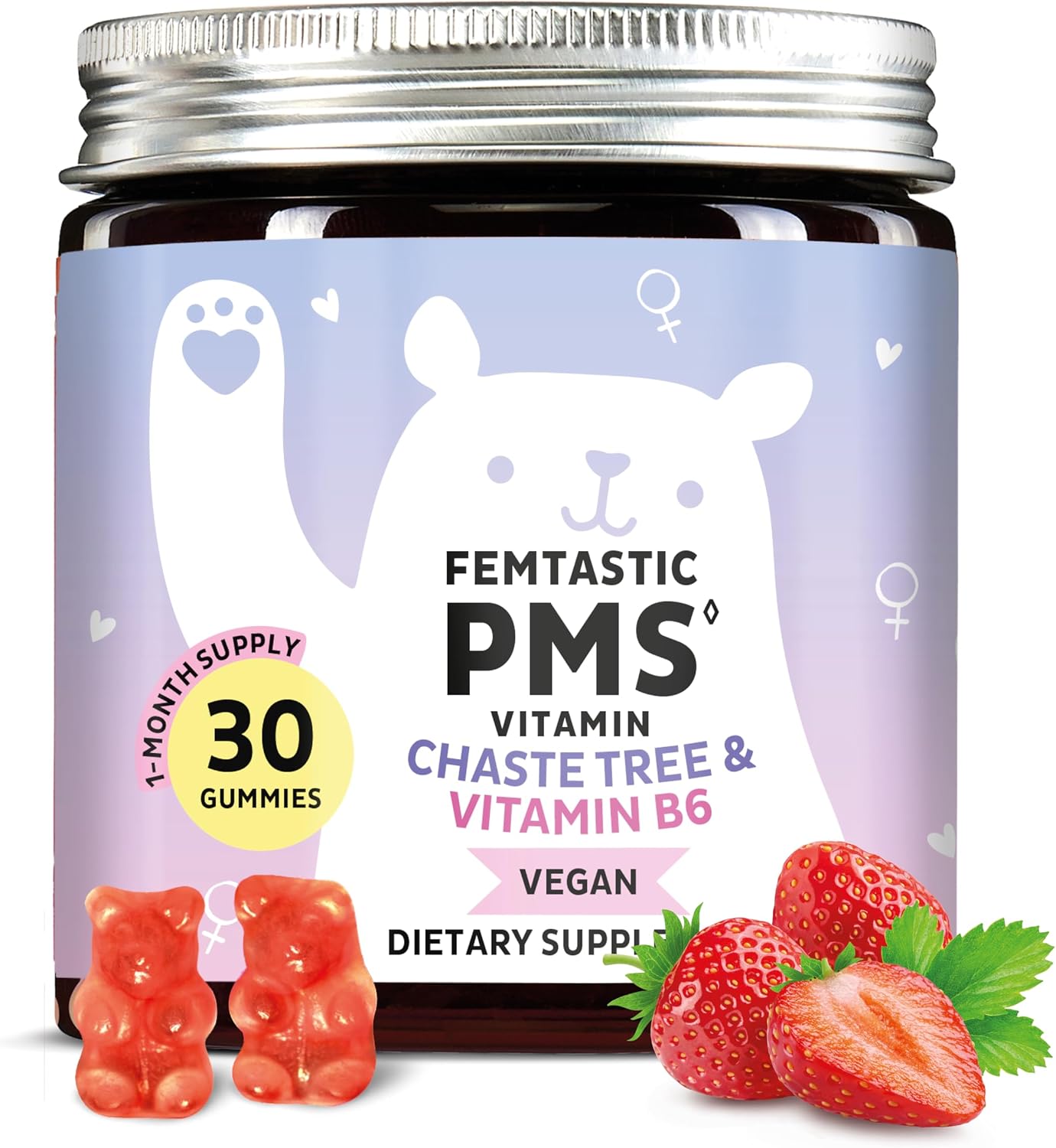 Women's PMS Support Gummies – Menstrual Relief with Vitamin B6 & Lemon Balm, 30 Gummies - görsel 1