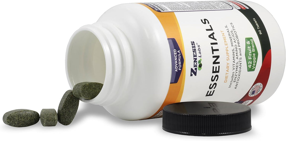 Essentials - Natural & Nutrient Rich Multivitamin with Minerals, Enzymes, Amino Acids, Antioxidants and Probiotics (90 Tablets) - görsel 2