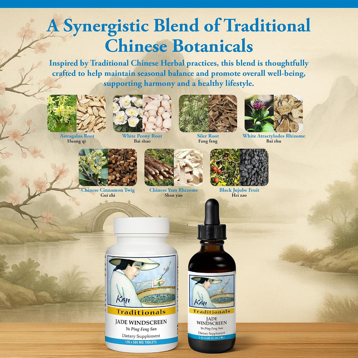 Kan Herbs Company Jade Windscreen – Traditional Chinese Herbal Formula for Seasonal Balance and Overall Wellness, Liquid Extract, 59 ml - görsel 4