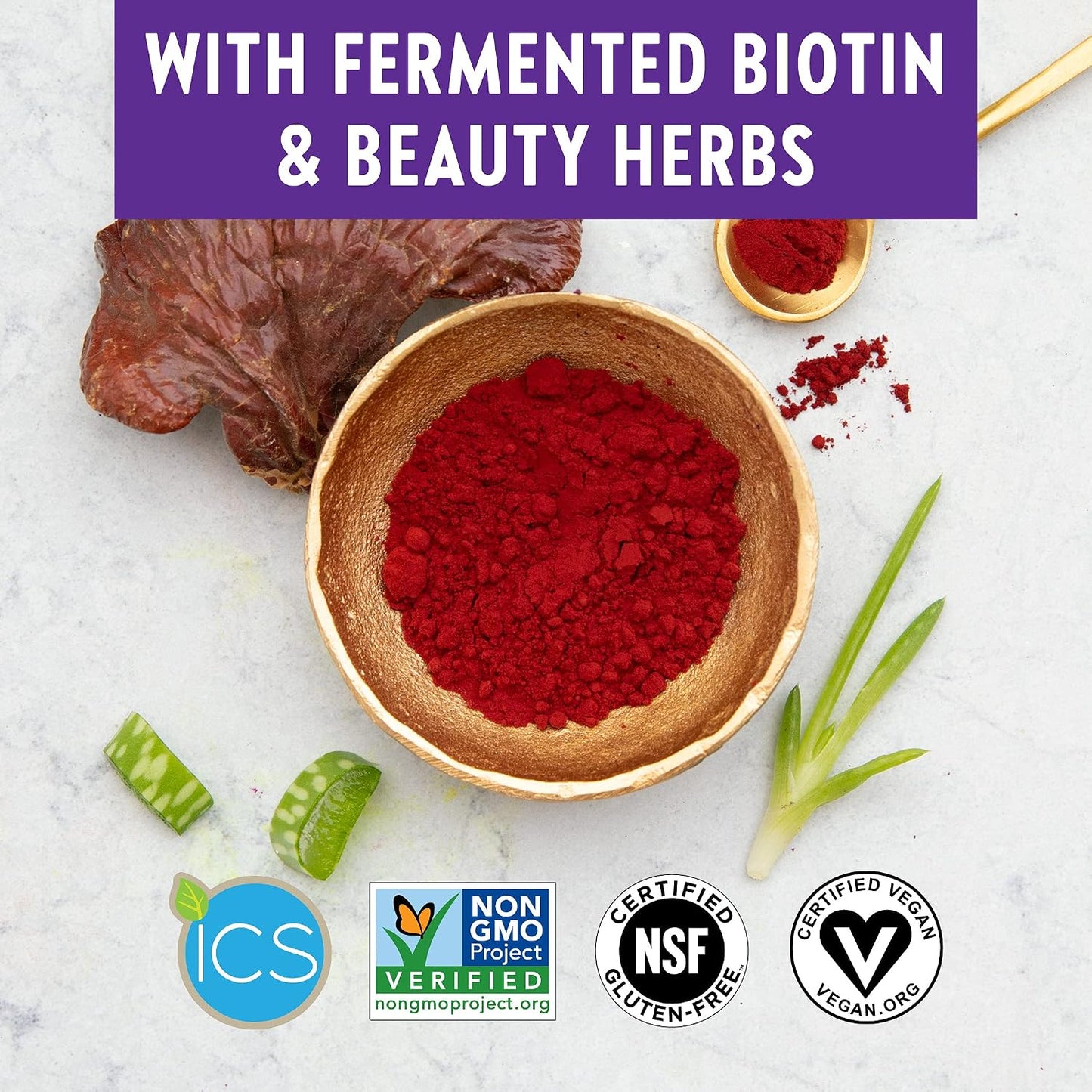 New Chapter Hair, Skin and Nails Vitamins with Fermented Biotin + Astaxanthin, 30 Capsules - görsel 6