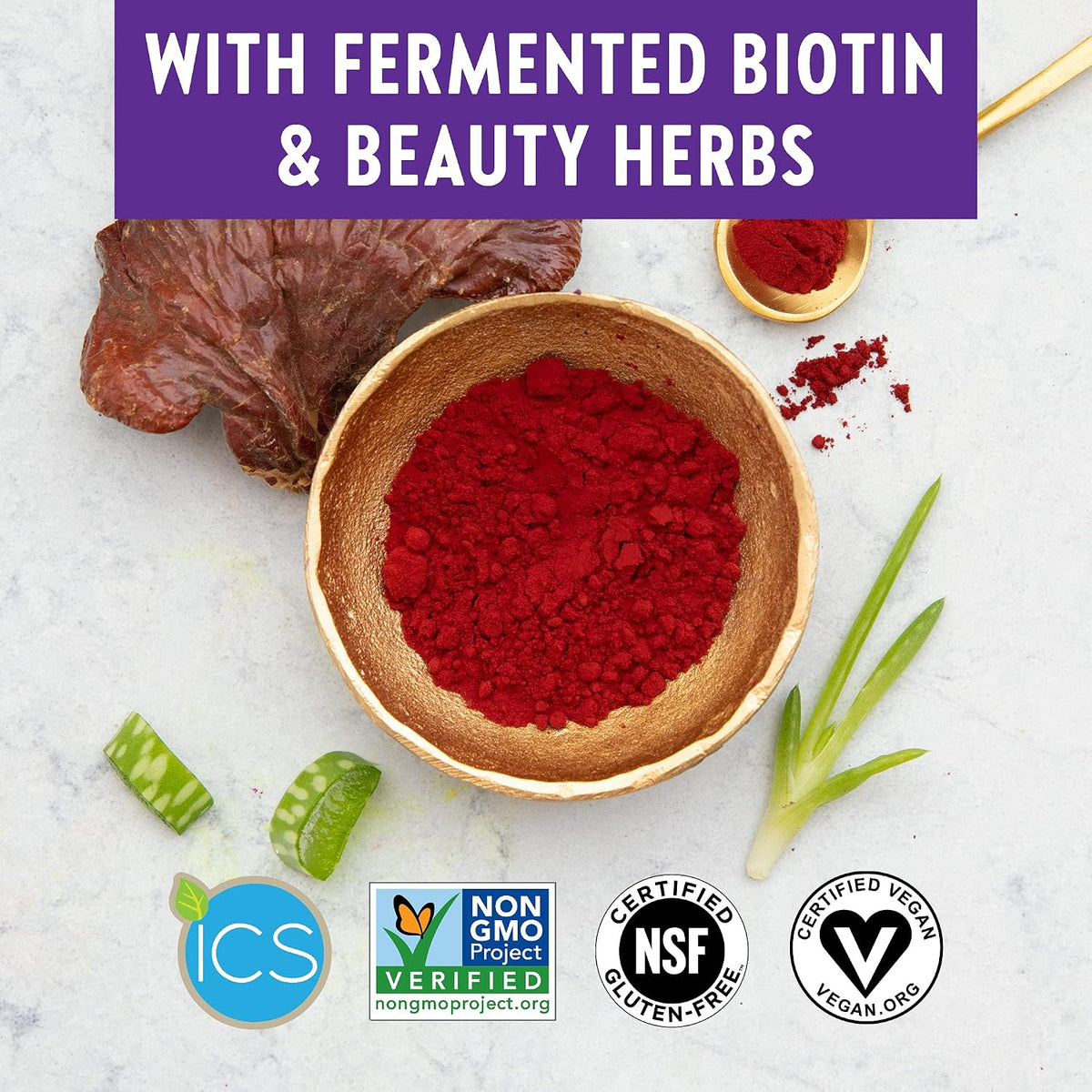 New Chapter Hair, Skin and Nails Vitamins with Fermented Biotin + Astaxanthin, 30 Capsules - görsel 6