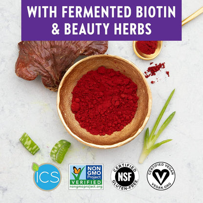New Chapter Hair, Skin and Nails Vitamins with Fermented Biotin + Astaxanthin, 30 Capsules