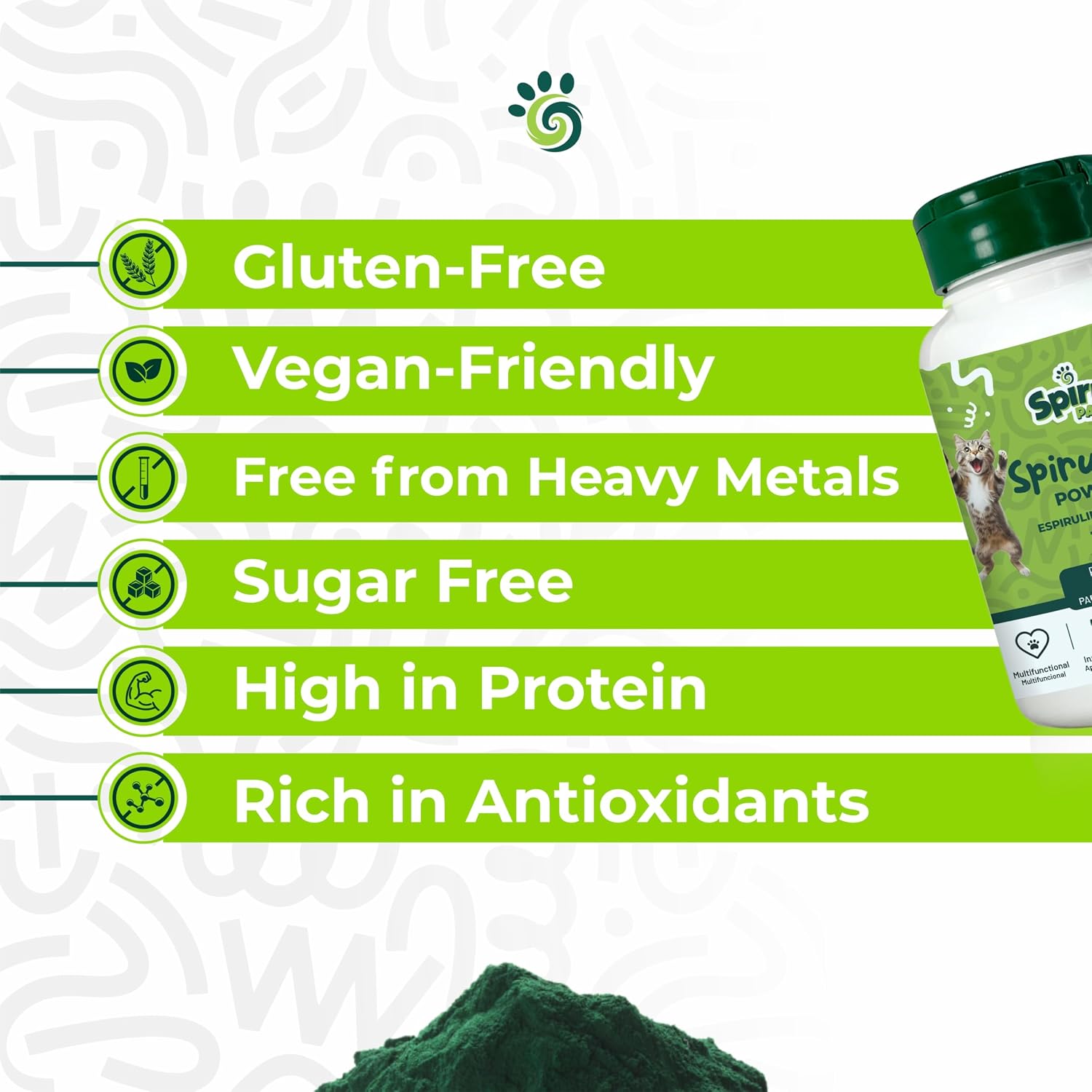 SPIRU PAW Spirulina Powder for Dogs & Cats - Plant-Based Microalgae Food Topper, 3 oz - görsel 4