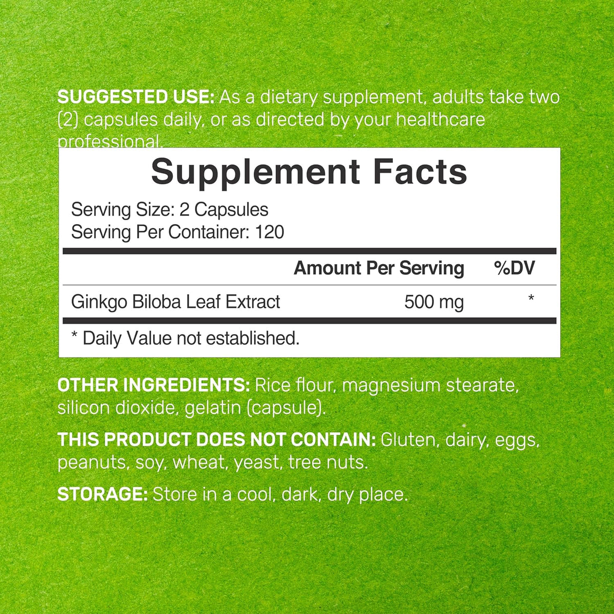 DEAL SUPPLEMENT Ginkgo Biloba 500mg, 240 Capsules - Extra Strength Brain Support Supplement - görsel 4