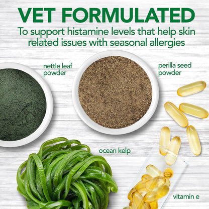 Vet's Best Dog Allergy Chews, Seasonal Allergy Chews for Dogs, 60 Chewable Tablets