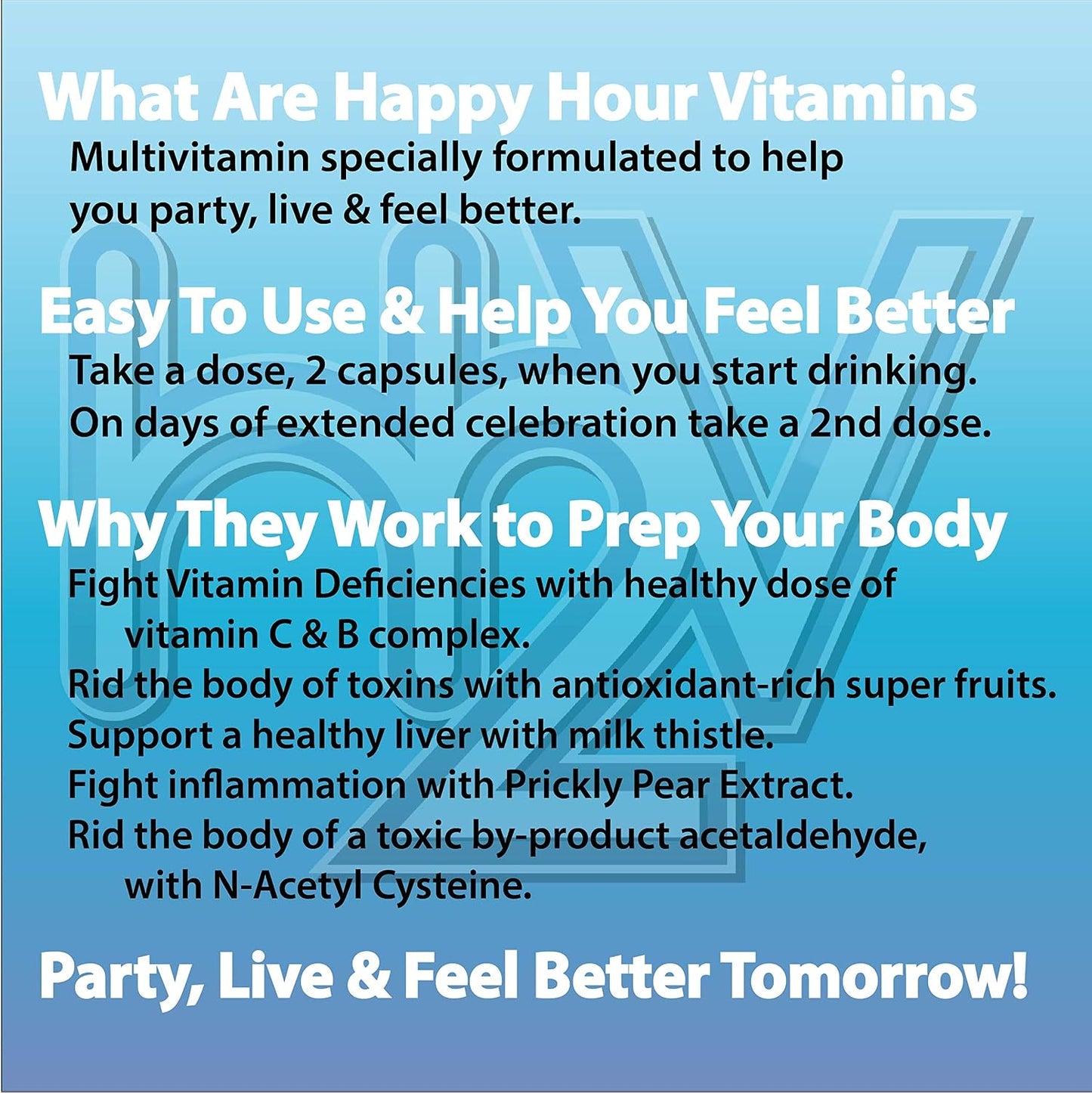 Happy Hour Vitamins Bottle - Multivitamin Formulated for Better Mornings with Milk Thistle, Prickly Pear Cactus, B & C Vitamins, & More - 30 Servings - görsel 7