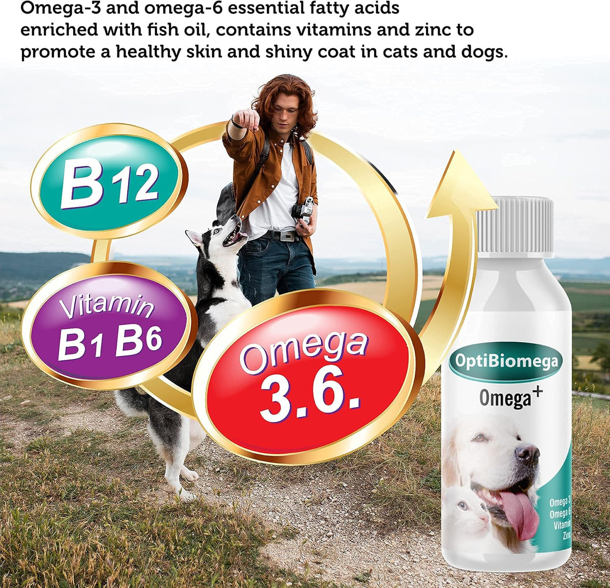 OptiBiomega Fish Oil for Dogs & Cats - Omega 3 & 6 with Zinc, 100 ml - görsel 6