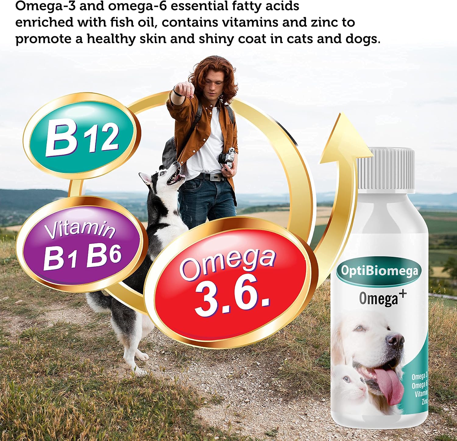 OptiBiomega Fish Oil for Dogs & Cats - Omega 3 & 6 with Zinc, 100 ml - görsel 6