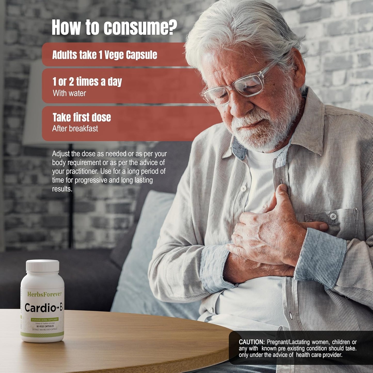 Cardio-B Ayurvedic Herbal Supplement - 90 Veg Capsules (800 mg Each) - görsel 4