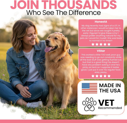 Urinary and Kidney Support for Dogs with - 60 ml of Kidney and Cranberry Supplement - Dogs UTI Treatment for Urinary Tract Health and Immune Function - Made in the USA