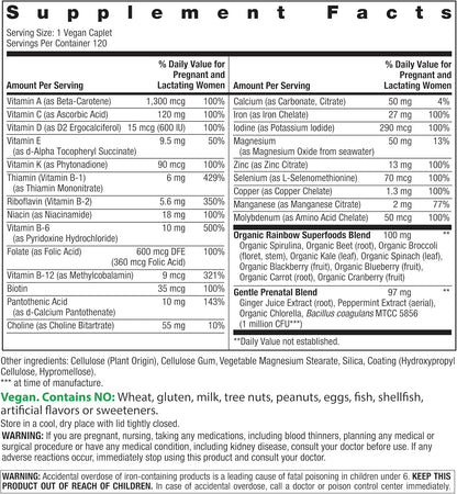 Rainbow Light High-Potency Prenatal One Multivitamin - 120 Tablets