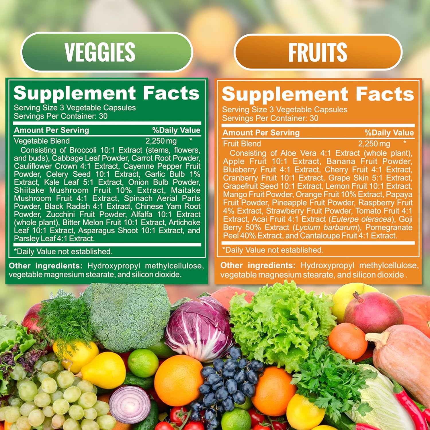 The Vitamin Kitchen Fruit & Veggie Supplement - 180 Capsules (2-Pack) - görsel 2