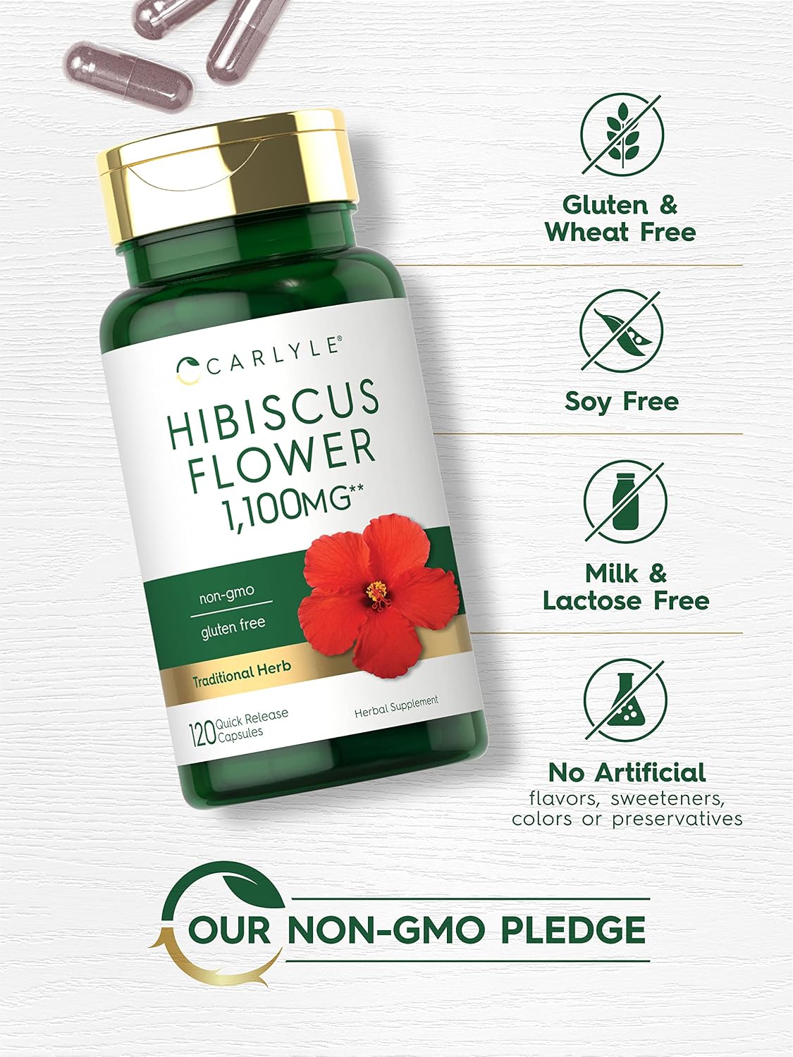 Carlyle Hibiscus Flower Extract, 120 Capsules - görsel 4