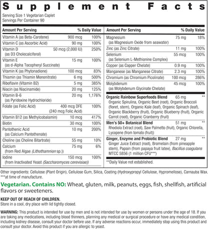 Rainbow Light Men's Multivitamin One+ for 50 Plus - 90 Caplets