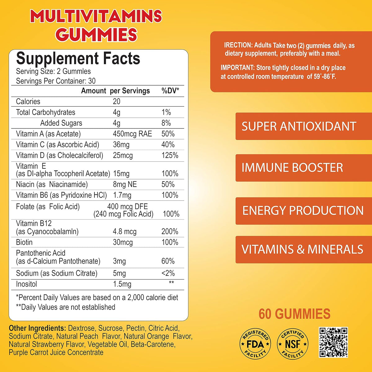 ALFA VITAMINS Multivitamin Gummies for Adults – Natural Orange Flavour (60 Gummies) - görsel 4