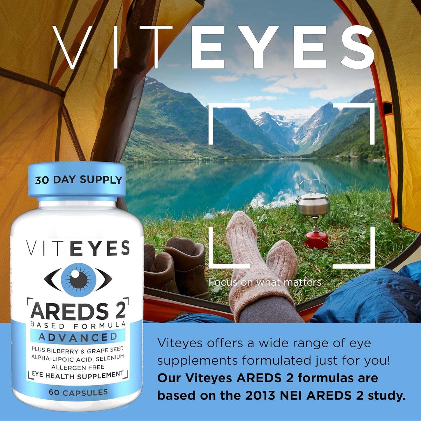 Viteyes AREDS 2 Advanced Macular Support - 60 Capsules (30-Day Supply) - Allergen Free, Vegan Eye Vitamins with Lutein, Zeaxanthin, and Antioxidants - görsel 2