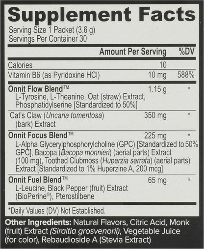 Onnit Labs Alpha Brain Instant Peach, 3.7 g