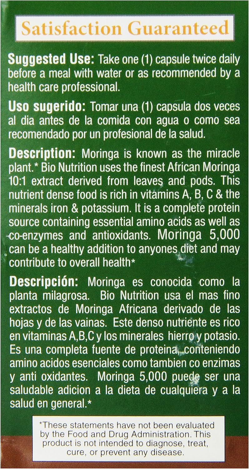 Bio Nutrition Moringa Super Food Vegi-Caps, 90 Count - görsel 2