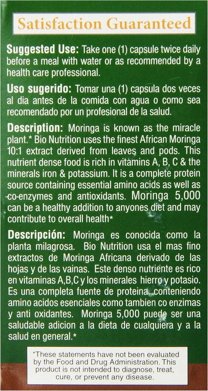 Bio Nutrition Moringa Super Food Vegi-Caps, 90 Count