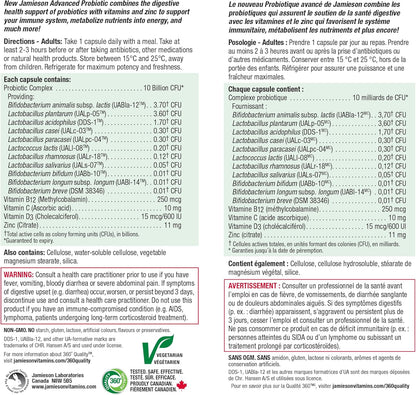 Advanced Probiotic + Vitamins B12, C, D, & Zinc
