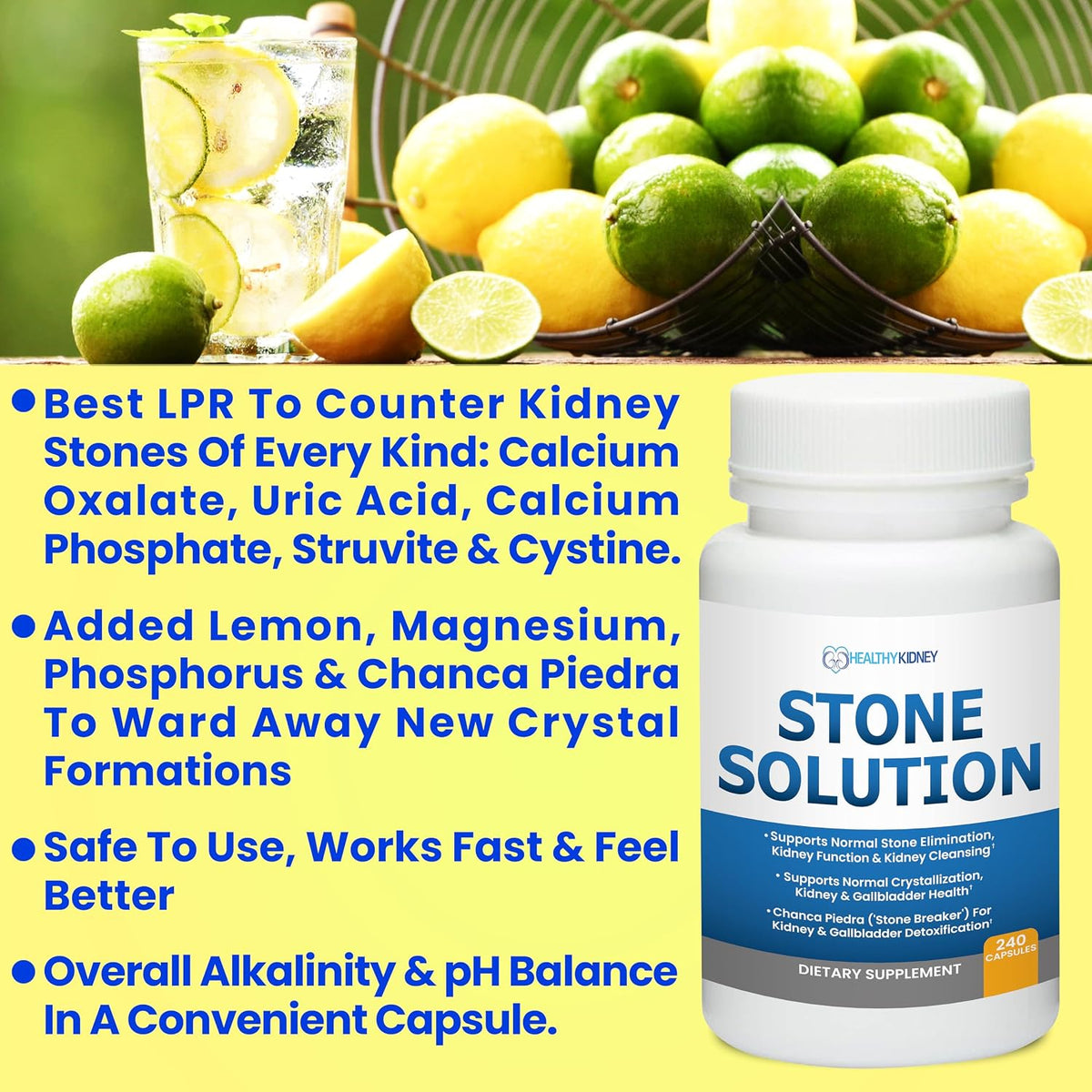 Stone Solution Capsules – Natural Kidney Stone Support, Cleanser & Flush (60 Servings) - görsel 7