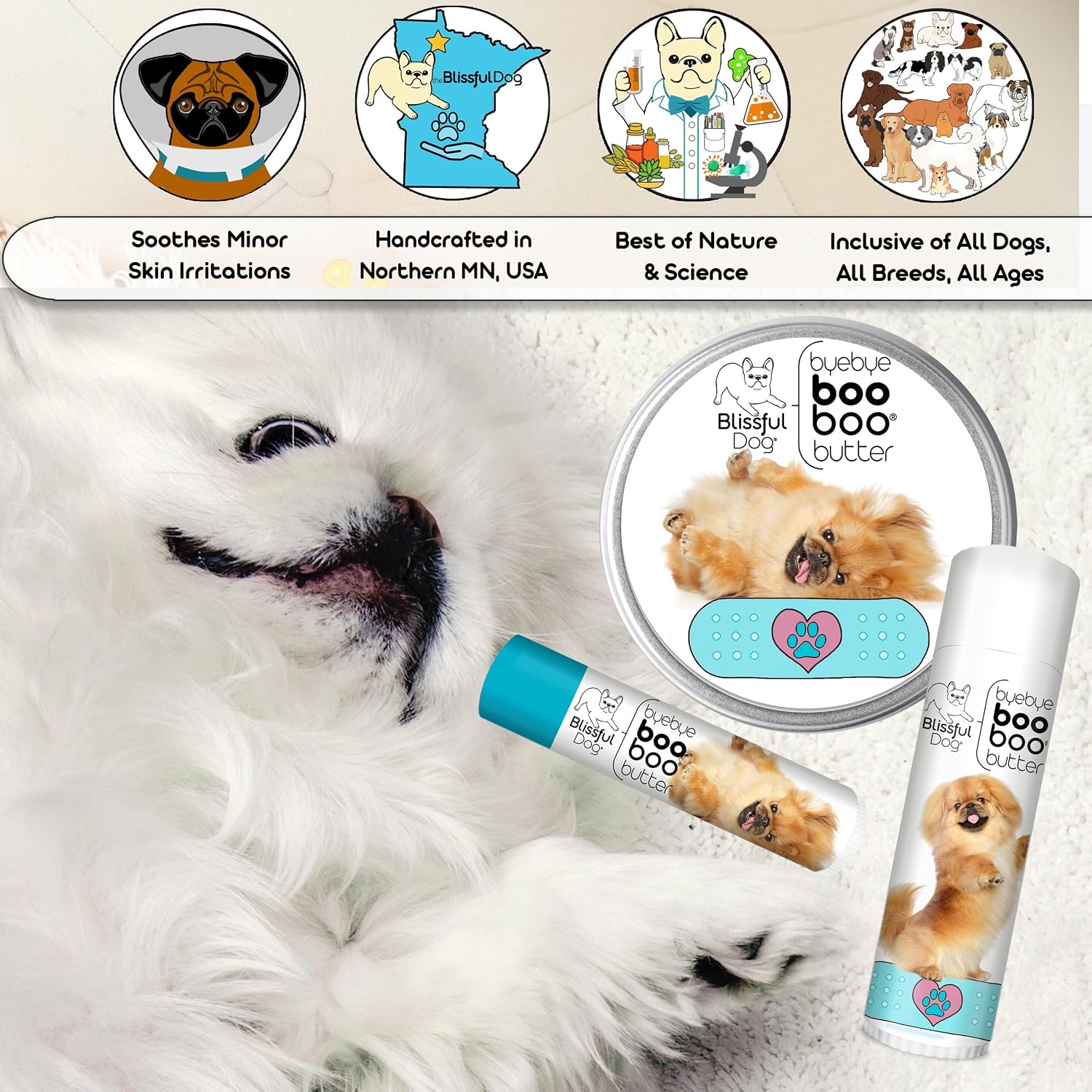 The Blissful Dog 8 oz (227 g) TIN Pekingese Booboo Butter - görsel 5