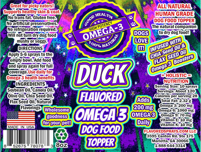 Duck Flavoured Omega 3 Dog Food Topper – Made with Human Grade Edible Oils, No Artificial Ingredients