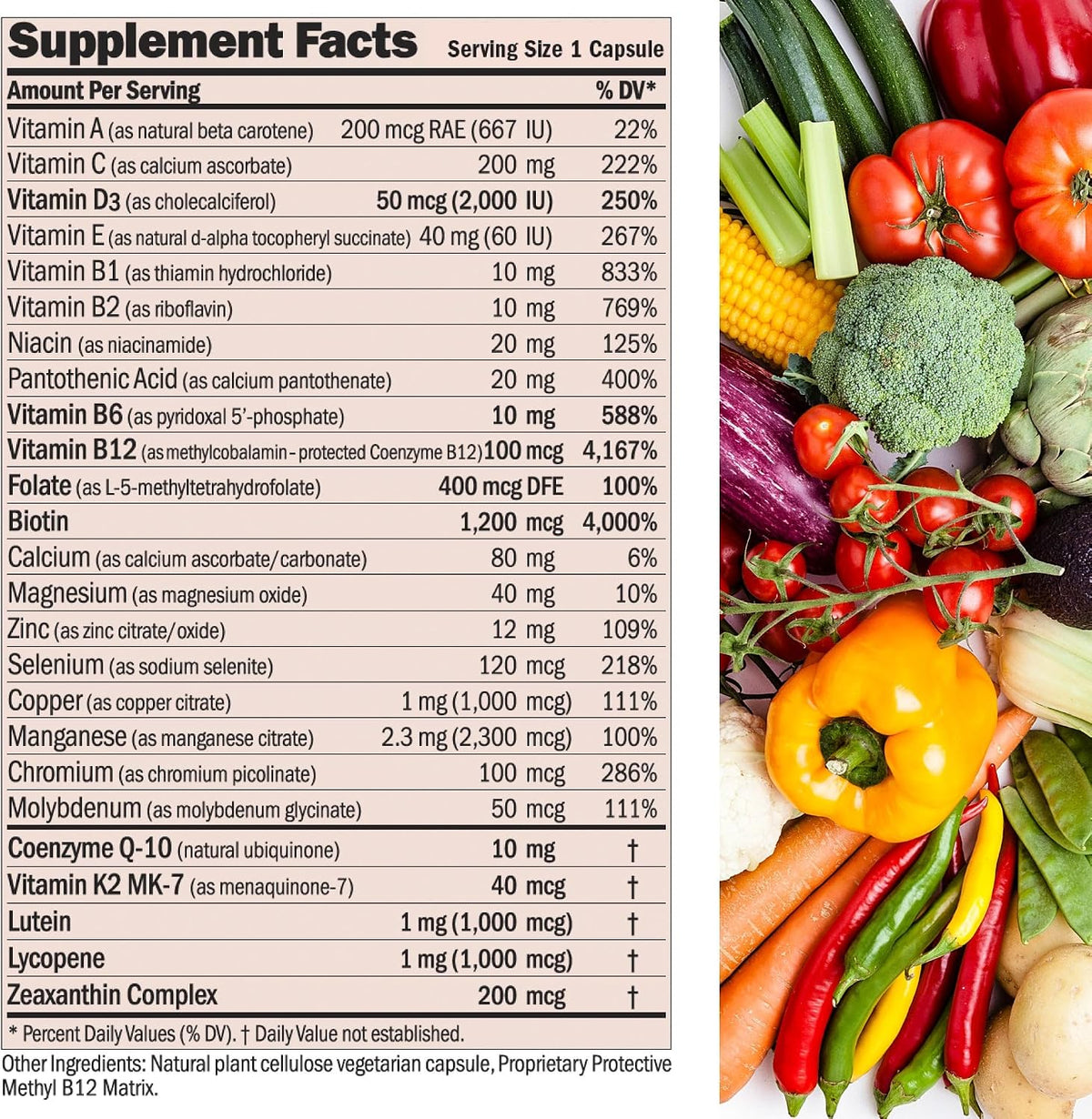 ANDREW LESSMAN Essential-1 nuonce max Multivitamin - 360 Small Capsules - High Potency, No Additives, Once Daily - görsel 3