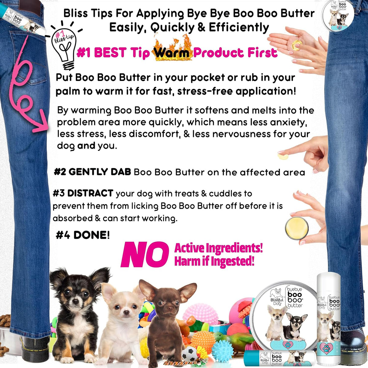 The Blissful Dog .50 oz (14g) Tube Chihuahua Booboo Butter - görsel 7