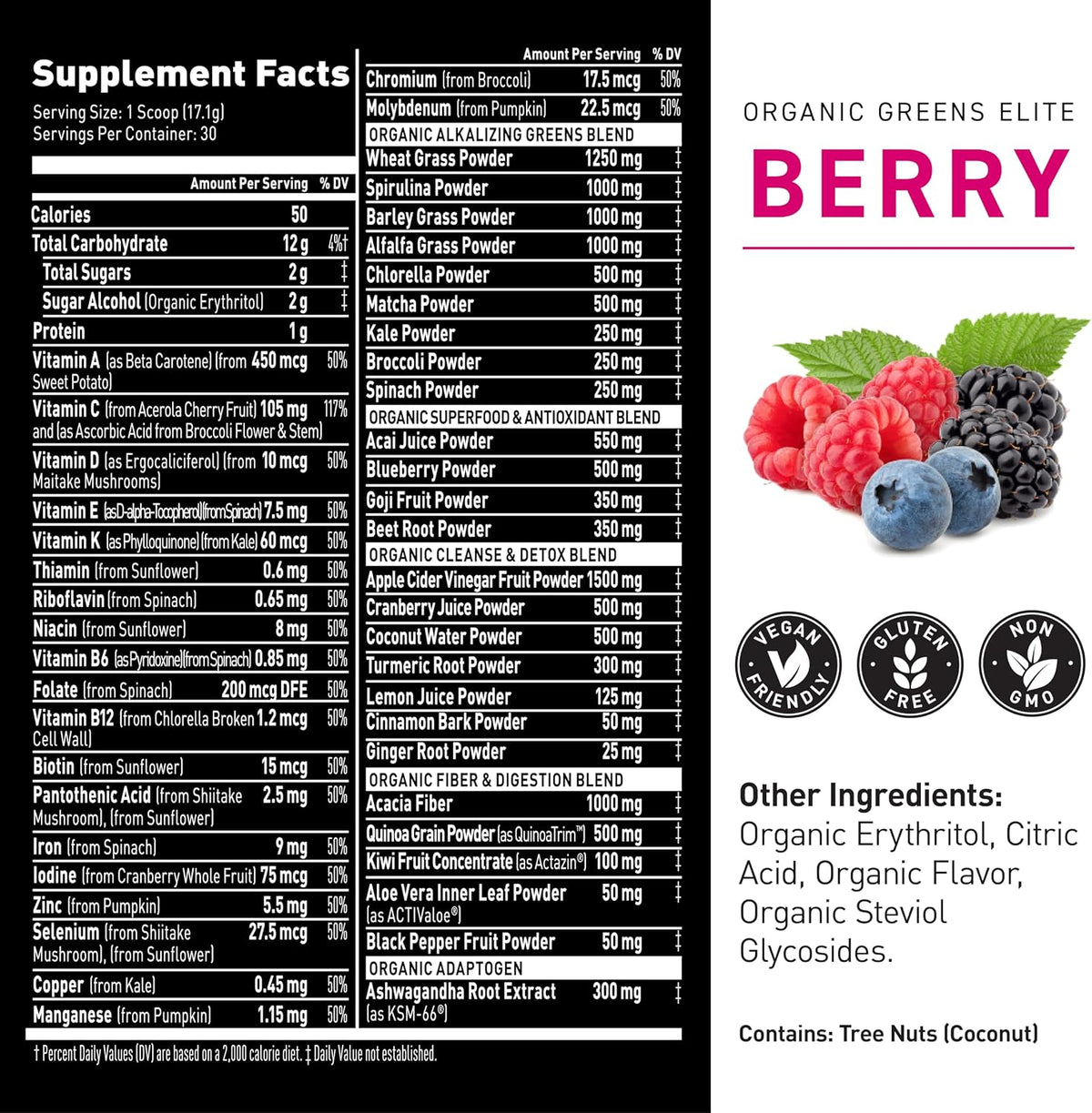 Kaged Organic Greens Elite - Superfood – Energy Support: The blend of B vitamins and iron contributes to normal – Image 5