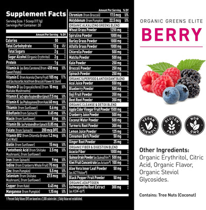 Kaged Organic Greens Elite - Superfood – Energy Support: The blend of B vitamins and iron contributes to normal – Image 5