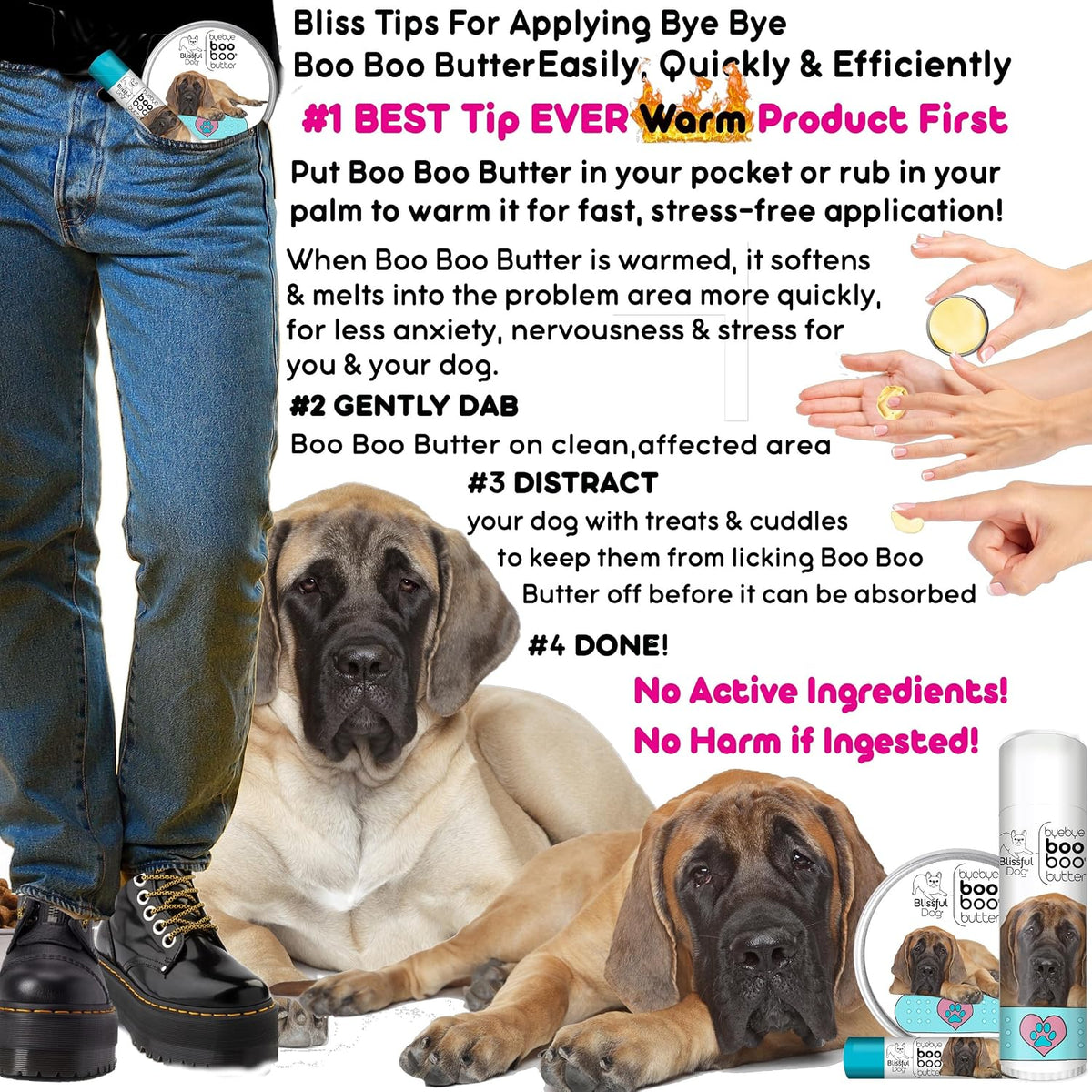 The Blissful Dog 4 oz (113g) TIN Mastiff Booboo Butter - görsel 7