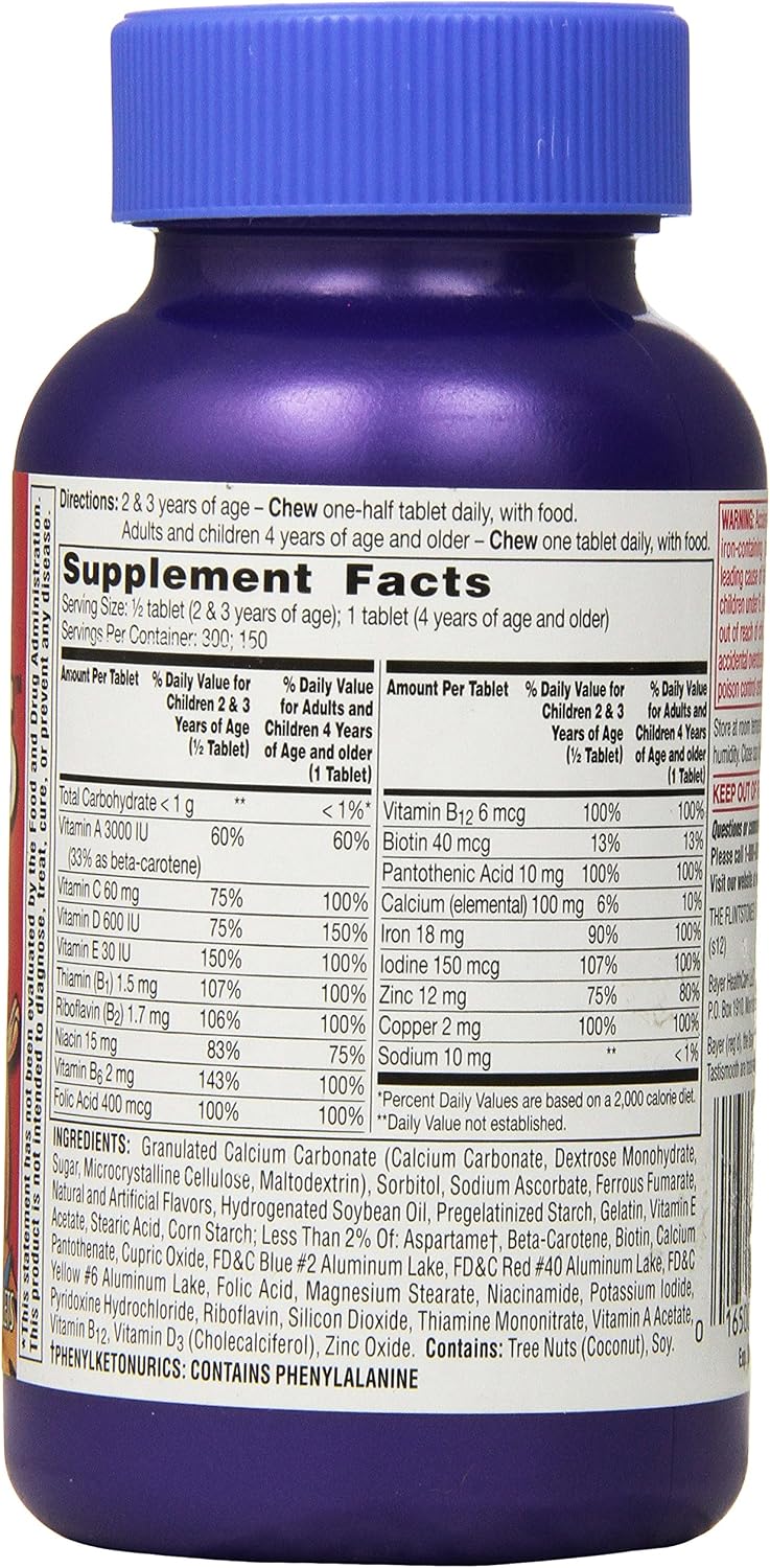 Flintstones Children's Complete Multivitamin Chewable Tablets, 150 Count - görsel 3