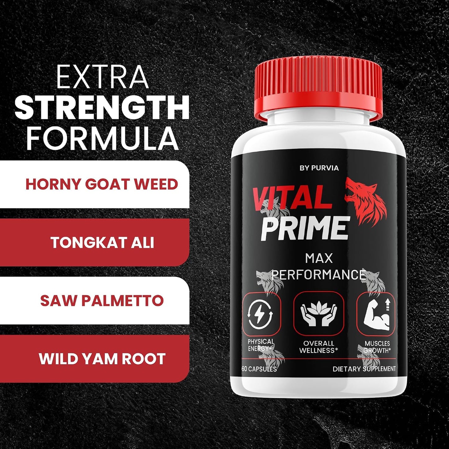 (5 Pack) Vital Prime Pills - Vital Prime Original Food Supplement, Vital Prime Advanced Formula, VitalPrime Maximum Strength Formula - Vitalprime Complex for Overall Wellness Support, USA (300 Capsules) - görsel 2
