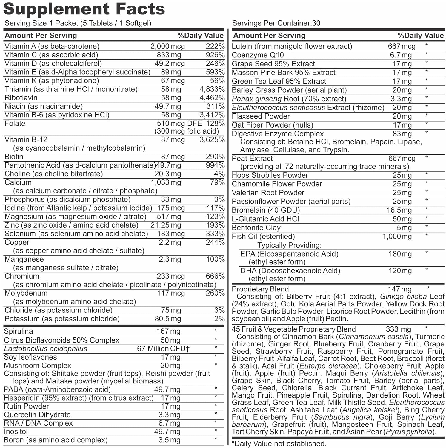 Healthy 'N Fit NUTRI Pack - 30 Day Packets - Multivitamin All-in-One Daily Packets - görsel 3