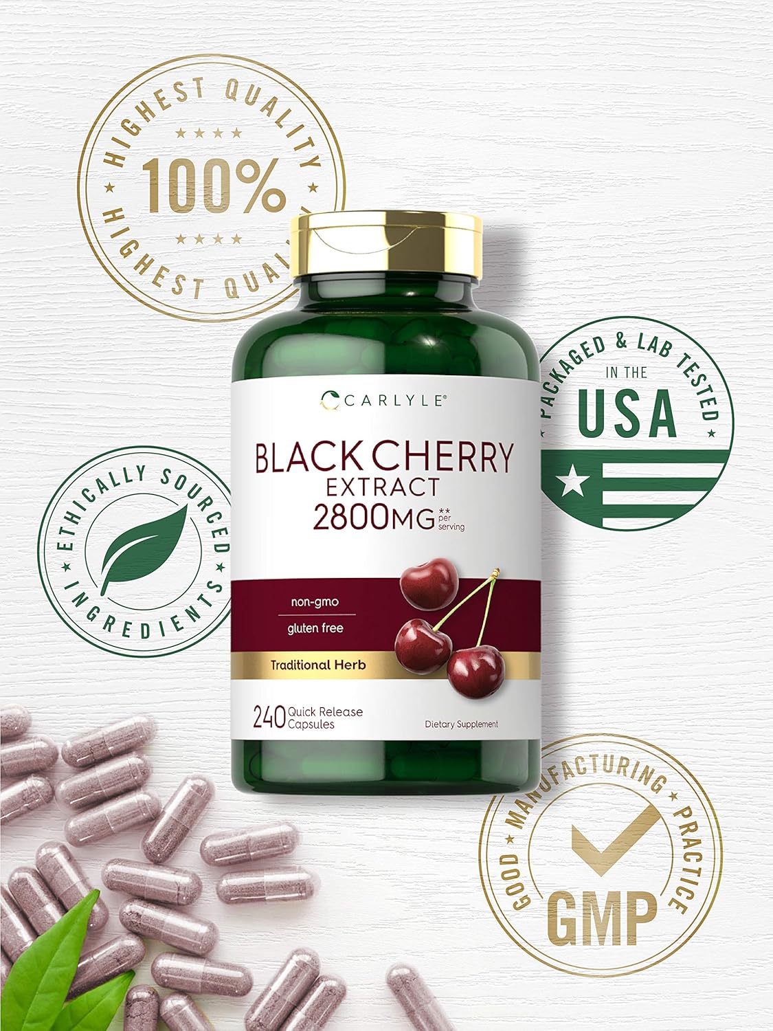 Carlyle Black Cherry Extract Concentrate, 240 Capsules - görsel 5