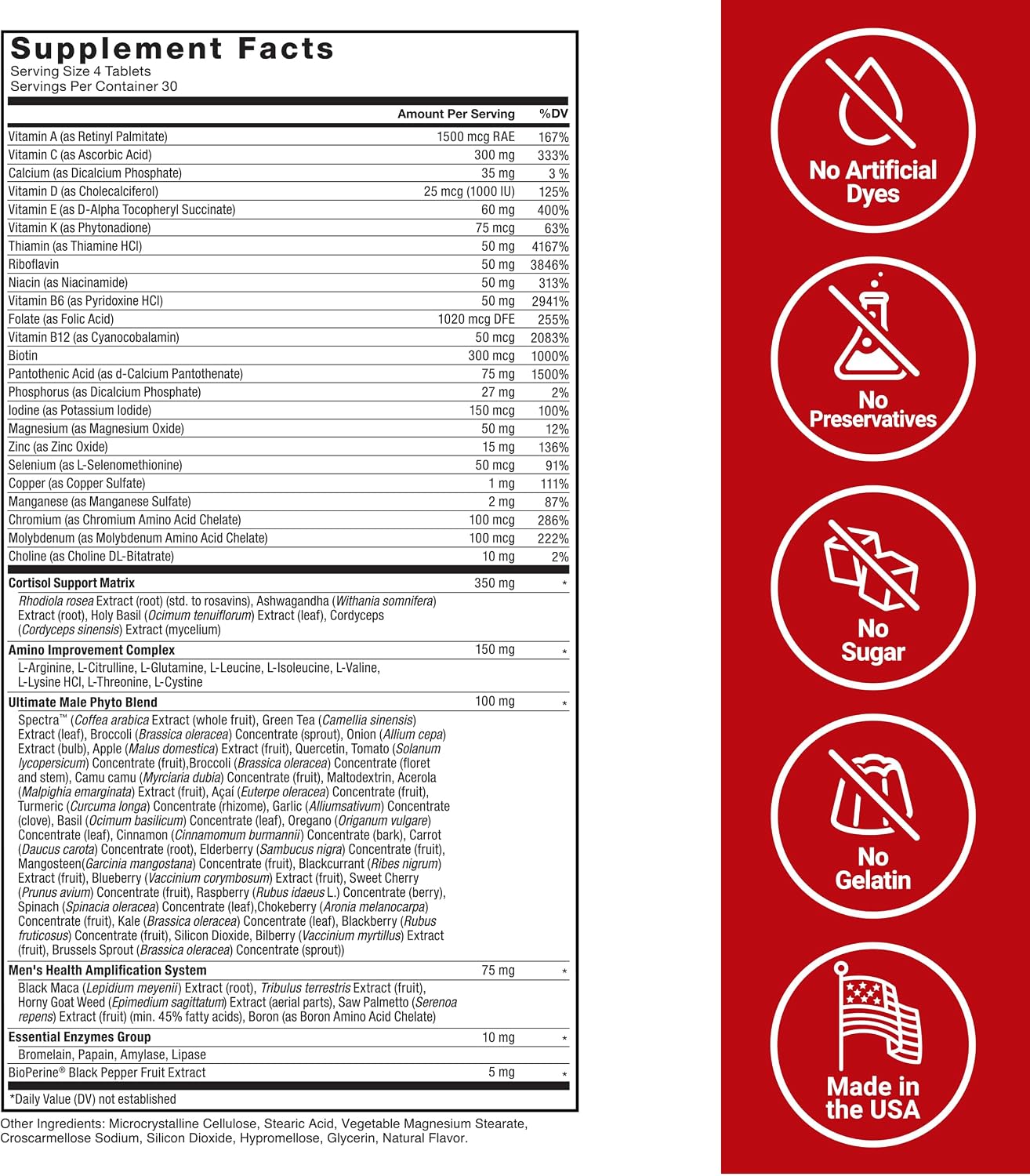 Force Factor Test X180 Multivitamin - Testosterone Support for Men, 120 Tablets - görsel 7