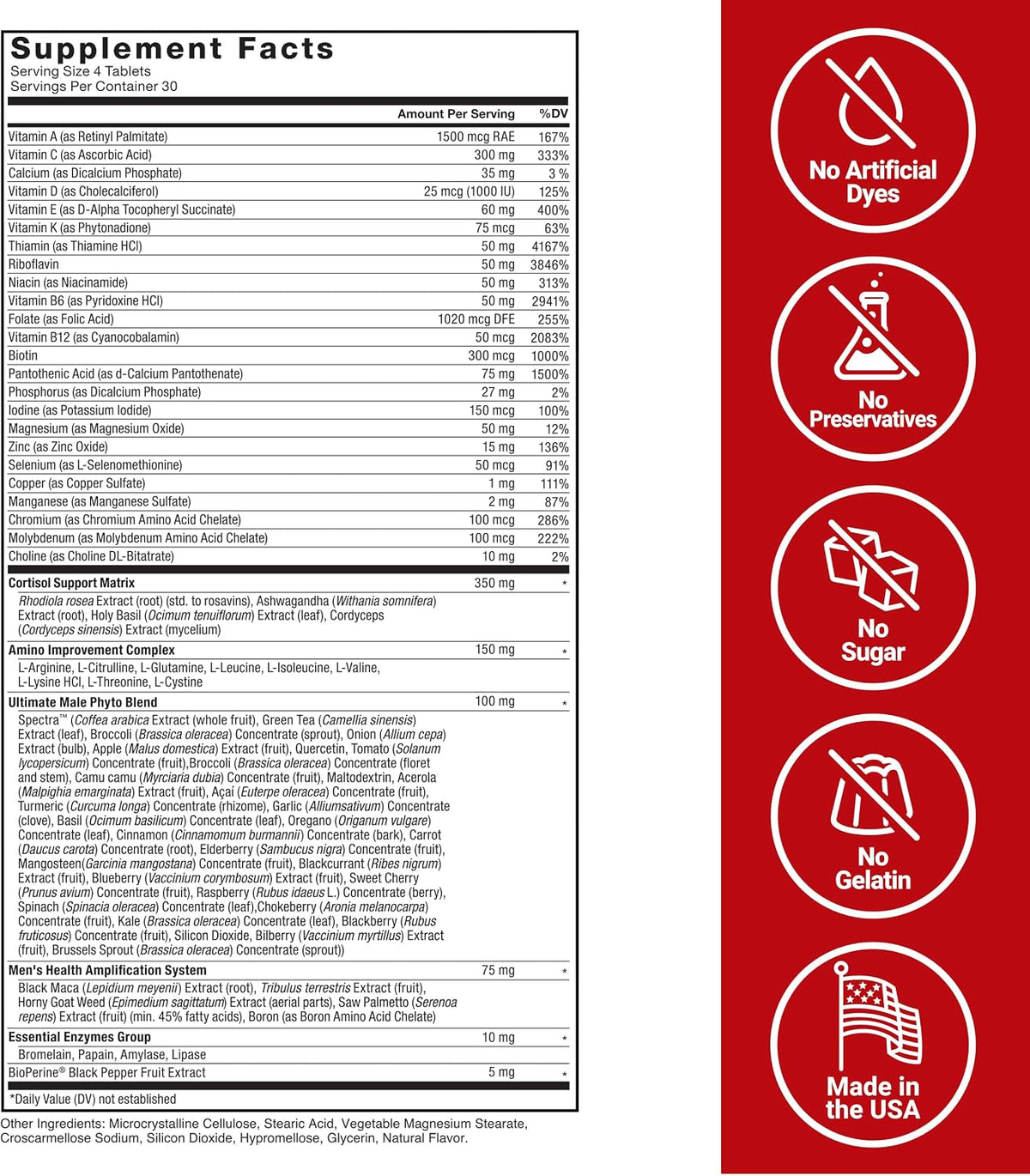 Force Factor Test X180 Multivitamin - Testosterone Support for Men, 120 Tablets - görsel 7