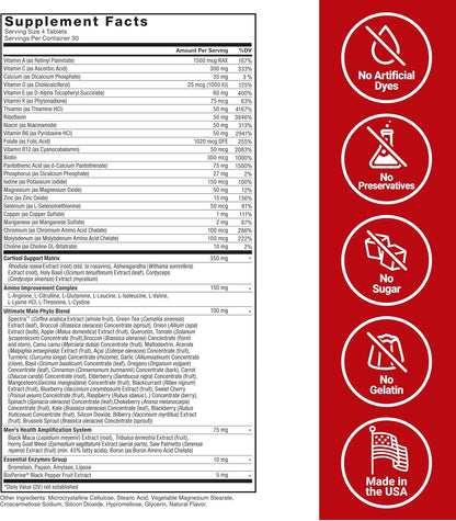 Force Factor Test X180 Multivitamin - Testosterone Support for Men, 120 Tablets