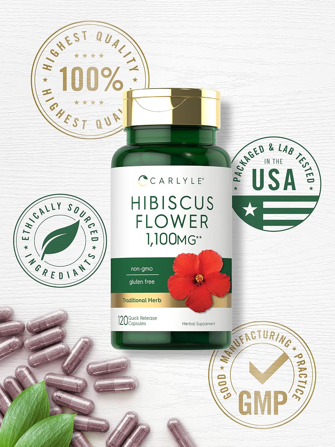 Carlyle Hibiscus Flower Extract, 120 Capsules - görsel 5