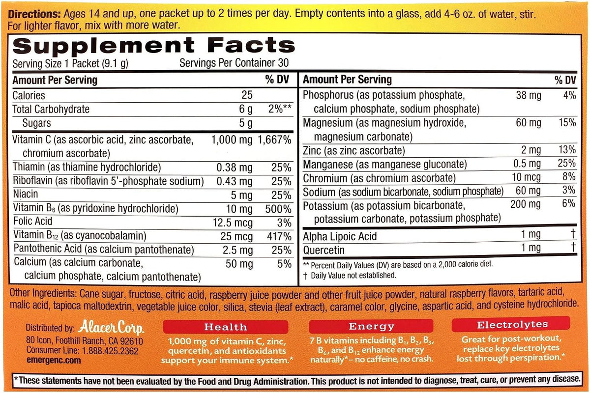 Emergen-C Raspberry 30 Packets - görsel 2
