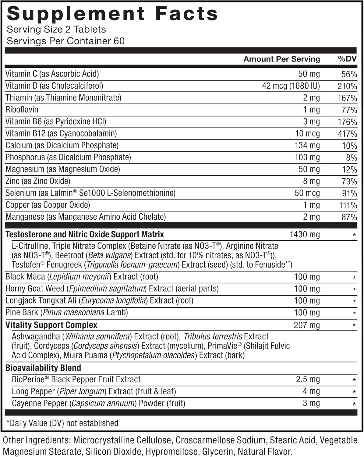 Force Factor Test X180 Alpha v2 T-Support for Men – 120 Tablets - görsel 6
