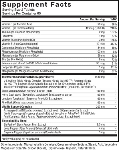 Force Factor Test X180 Alpha v2 T-Support for Men – 120 Tablets