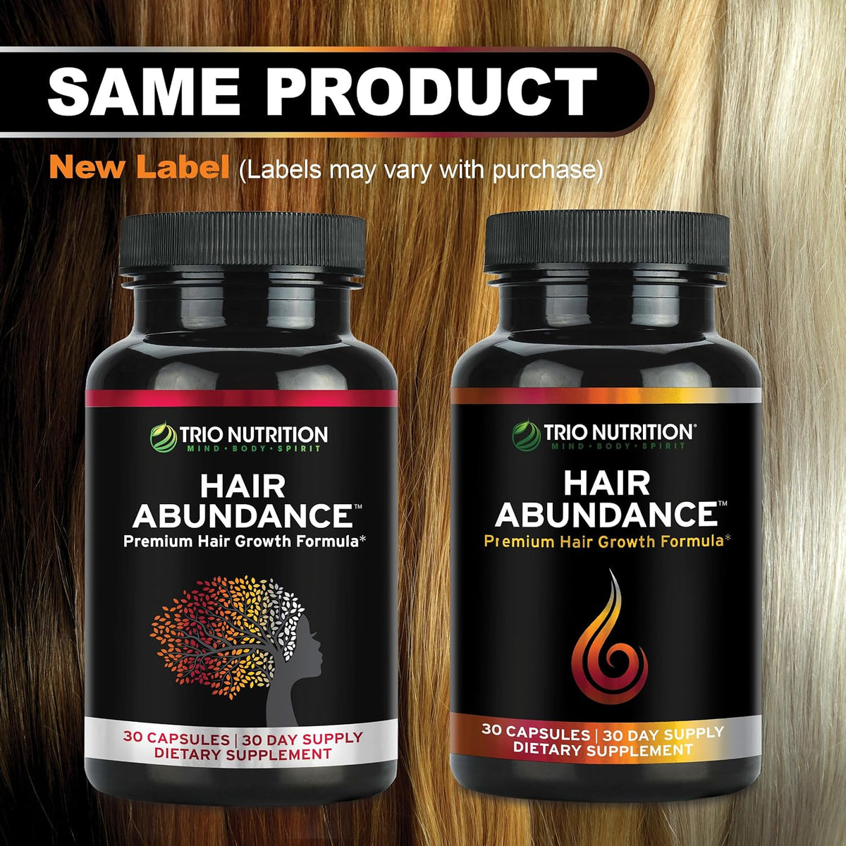 TRIO NUTRITION Hair Abundance - Biotin – Selenium: Contributes to normal hair and nail health. – Image 5