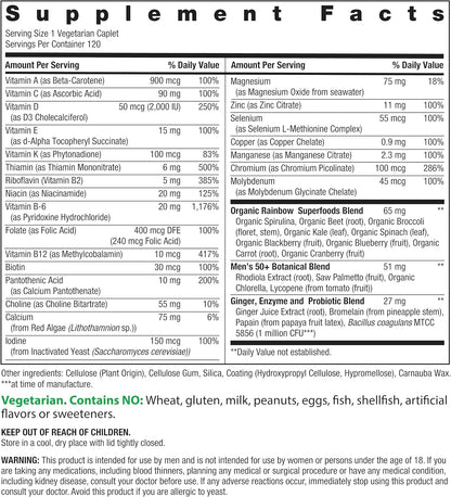Rainbow Light Men's 50 Plus Multivitamin 120 Tablets, 120 CT