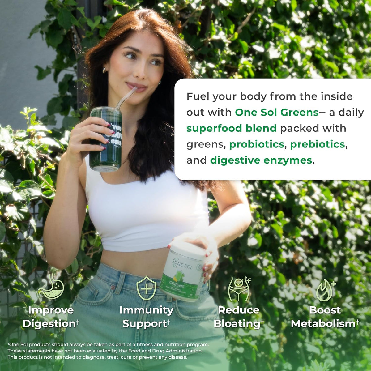 One Sol Greens Super Greens Powder – Pre & Probiotic with Digestive Enzymes, Vegan & Soya-free - görsel 5