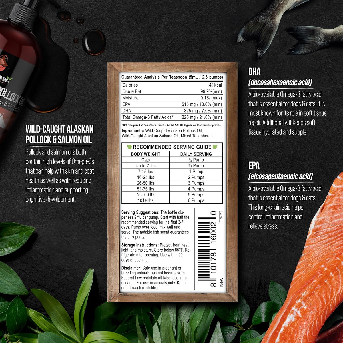 Wild Alaskan Salmon Oil for Dogs | Liquid Omega-3 with Pump | 240 ml - görsel 5