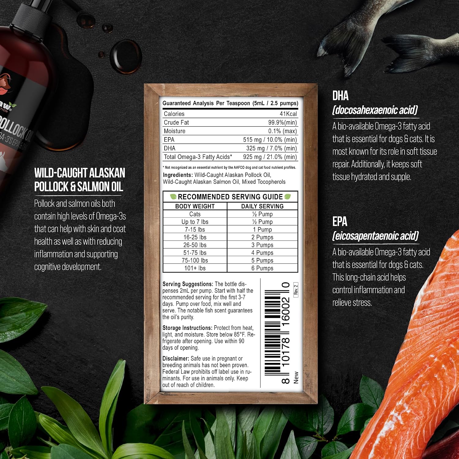 Wild Alaskan Salmon Oil for Dogs | Liquid Omega-3 with Pump | 240 ml - görsel 5